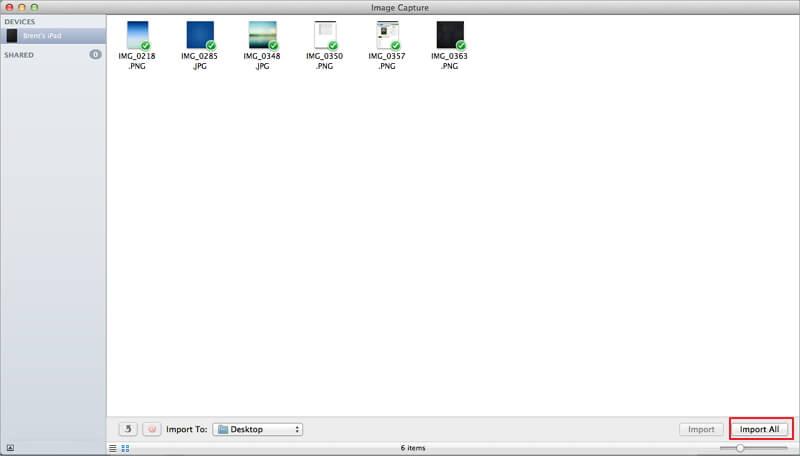 Use Image Capture to Copy iPad Photos to Mac