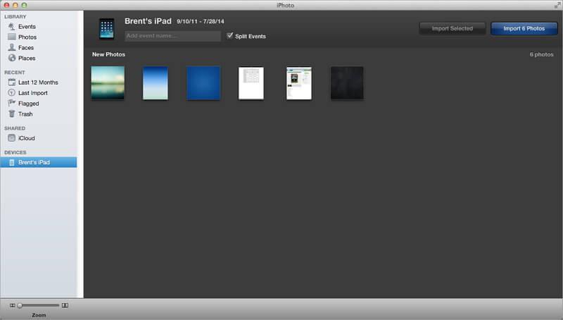 Use iPhoto to Download Photos from iPad to Mac