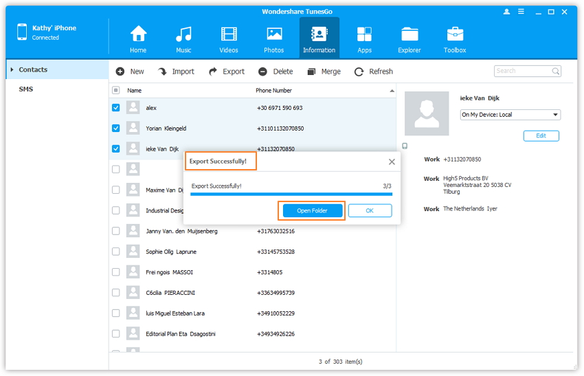 Transfer iPhone Contacts to Gmail Using A 3rd-Party Software - TunesGo 