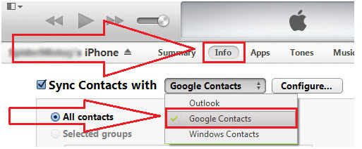 Transfer iPhone Contacts to Gmail Using iTunes