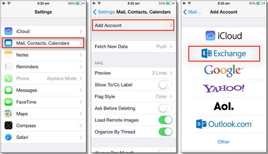 Sync Outlook with iPhone by Using Exchange 