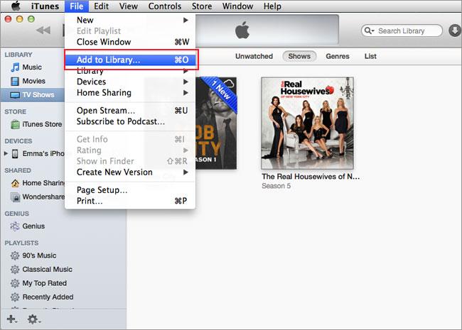 transfer iphone video to mac - itunes step 1