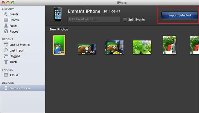 iPhoto to import video from iPhone to Mac - with Preview/iPhoto/Image