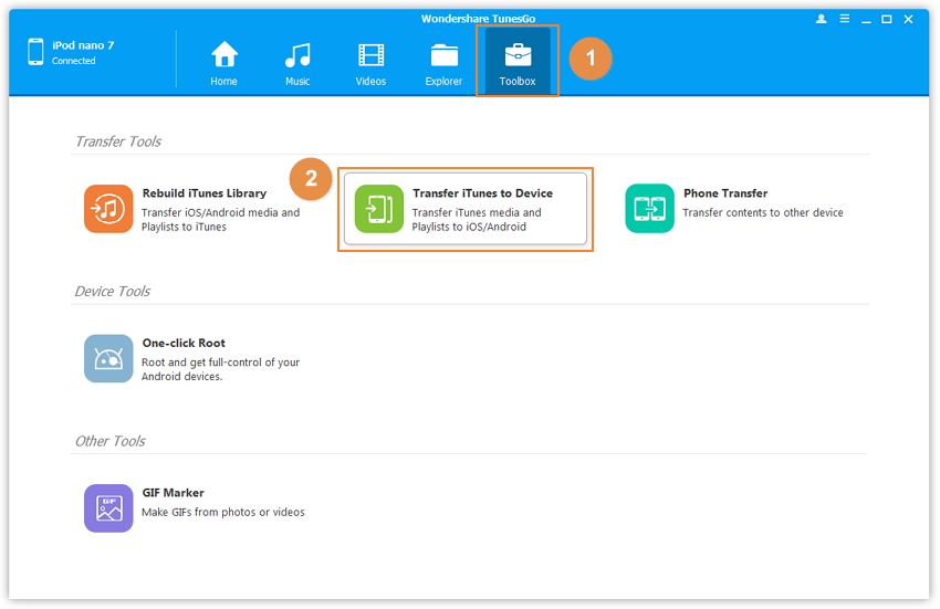 ios transfer - Sync iPod met TunesGo