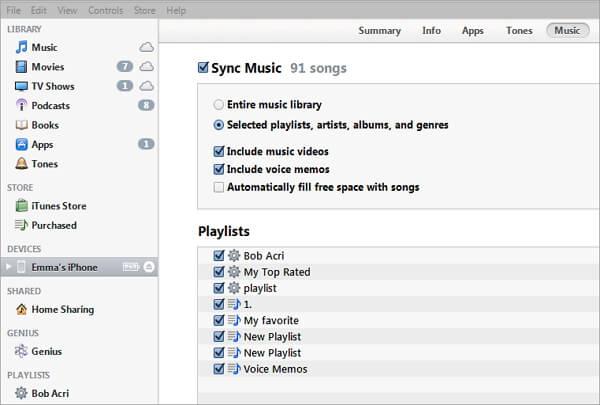 Hoe kan je afspeellijsten van iTunes naar iPhone verplaatsen 