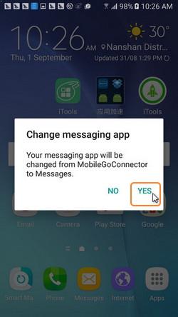 change and restore messaging app