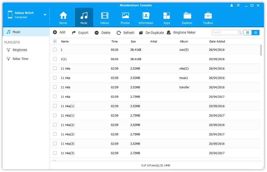 Manage Android Songs