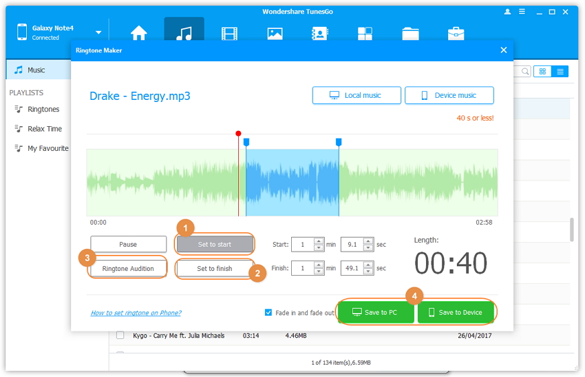 how to get free ringtones for Android -set the time frame manually