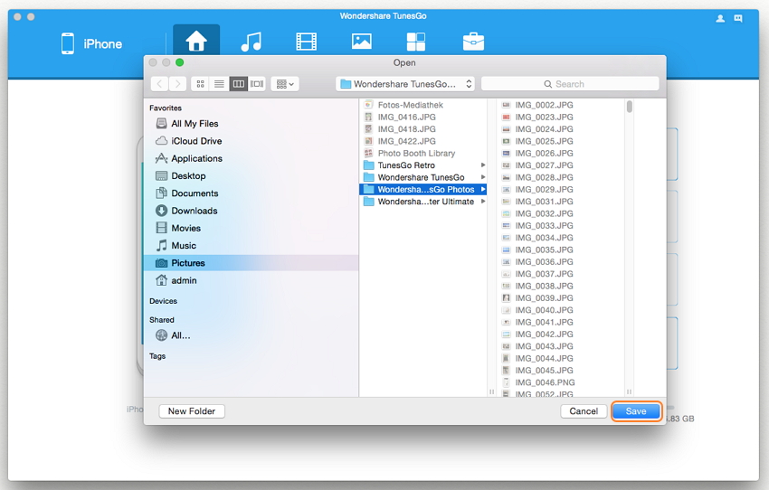 1-click backup photos to PC/Mac - Browse and select the destination folder for photos on Mac
