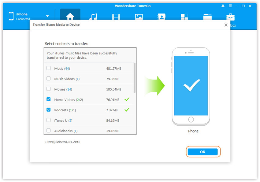 transfer tv shows from itunes to iphone