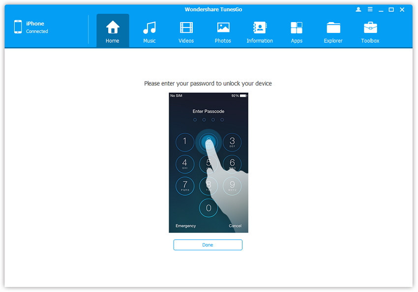 wondershare tunesgo restoring to iphone from galaxy s6