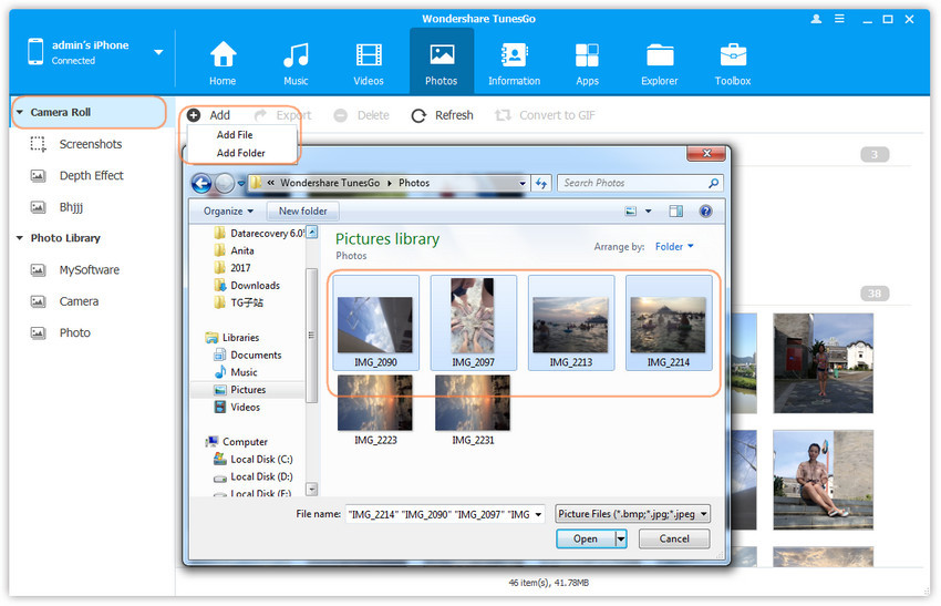 how to transfer camera roll to pc