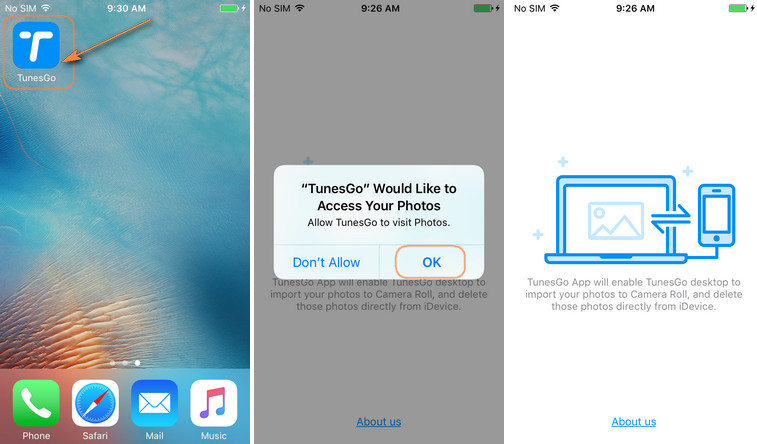TunesGo app helps importing photos to iphone camera roll