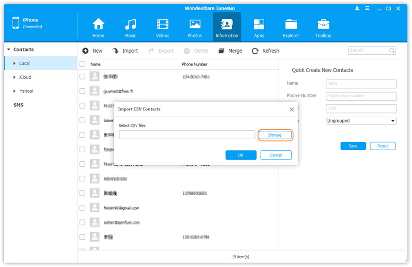 Import contacts to iPhone 8/X wihout iTunes