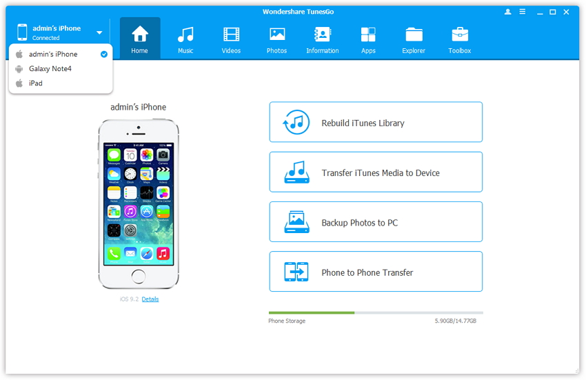 Transfer Videos Between iPhone/iPad/iPod/Android Devices - connect devices with computer 