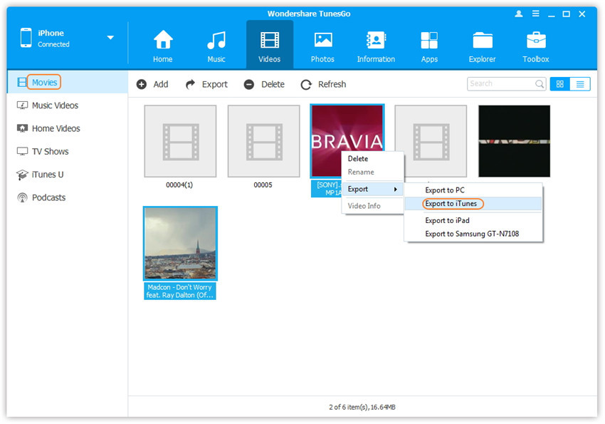 Transfer video from iPhone/iPad/iPod to iTunes Library - transfer Movies to iTunes