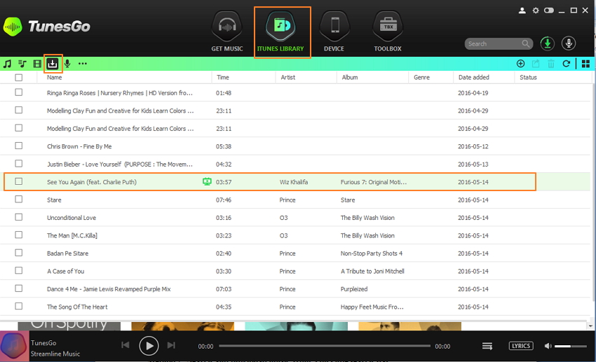Download Music/Playlists from TunesGo to iTunes Directly