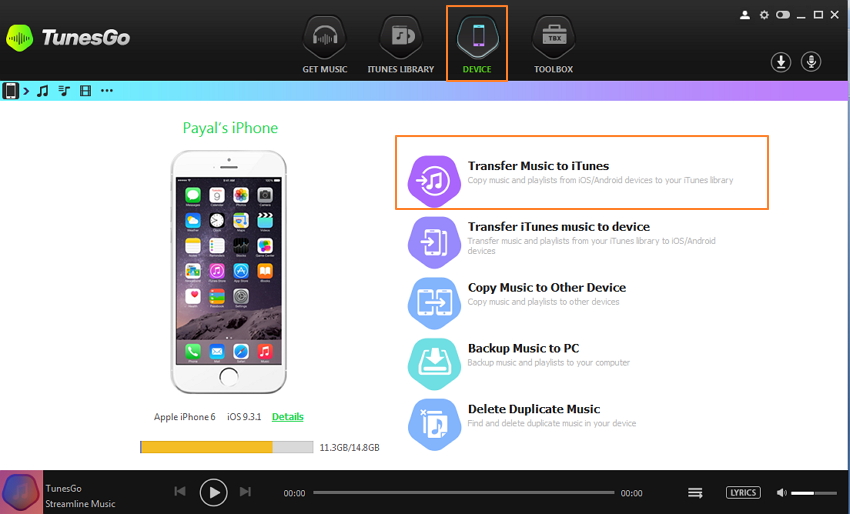 Transfer Music from iPhone/iPad/iPod to iTunes
