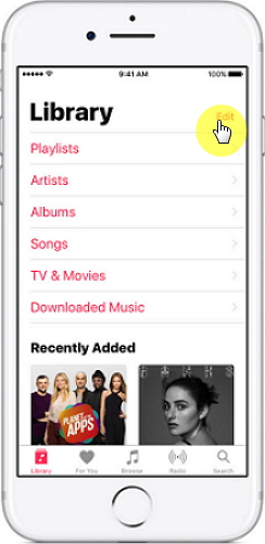 de bibliotheek van apple music invoegen 